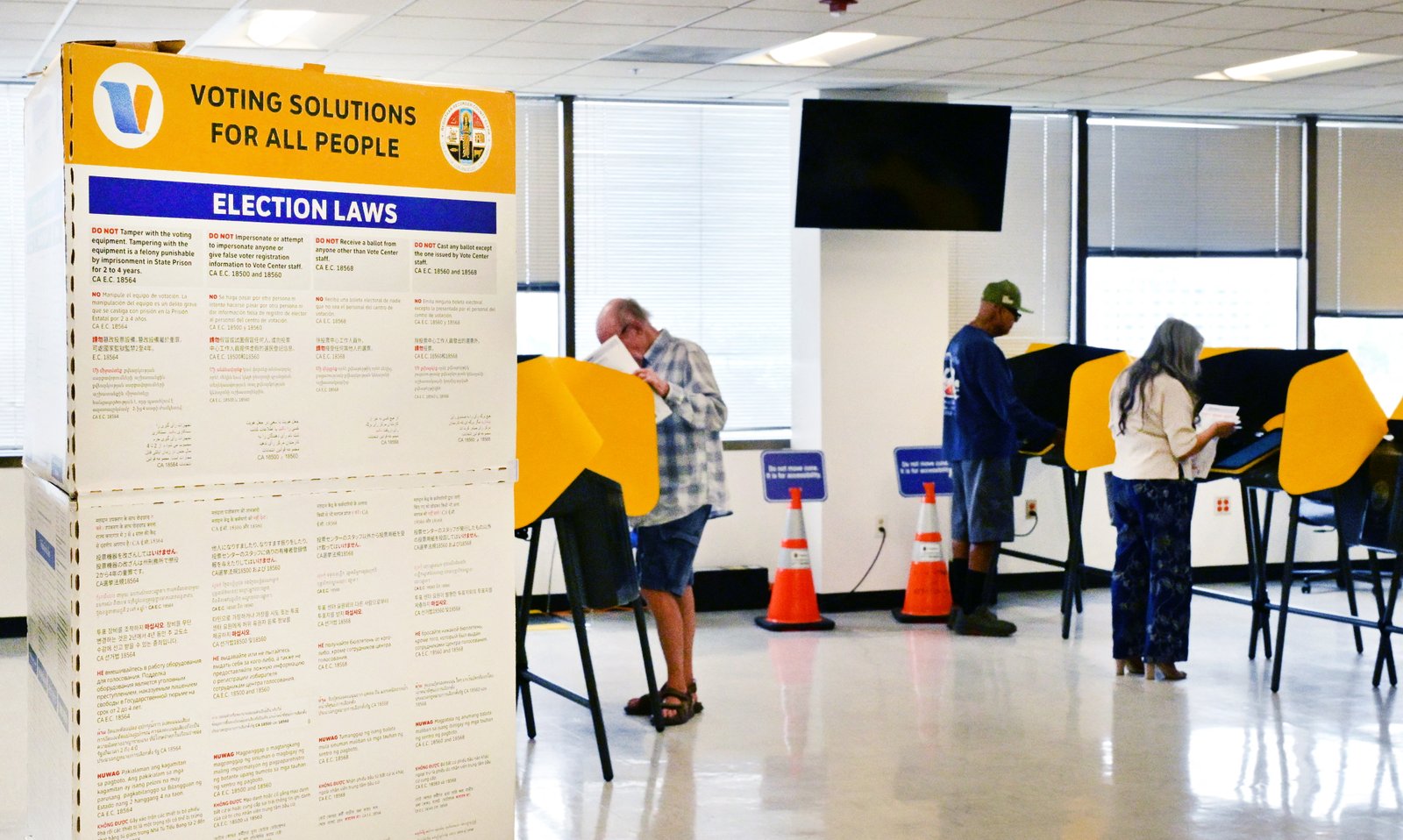 People vote in Norwalk, Calif., during early voting in California