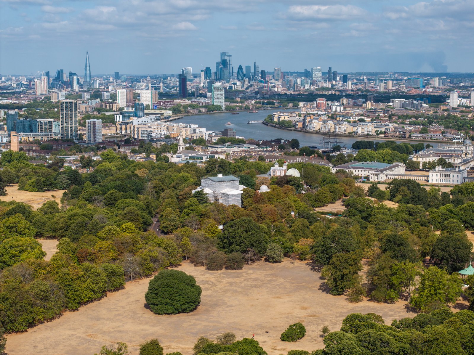 Dried grass in Greenwich Park, London, Aug. 11 during the UK