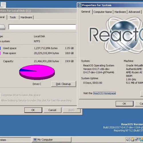 ReactOS reaches major milestone with NTFS install support