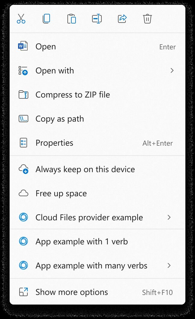 a screen capture of the old style Windows 11 right-click menu