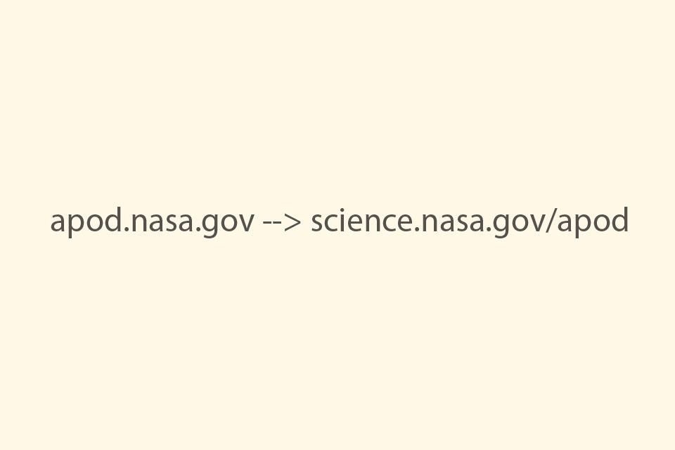 A single color covers the image: that similar to a latte cup of coffee. It is noted in text that apod.nasa.gov is moving to science.nasa.gov/apod.