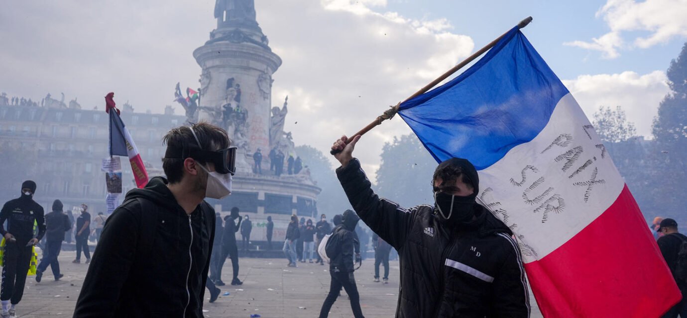 France’s Emmanuel Macron says ‘illegitimate’ protests will be banned as cities block demonstrations