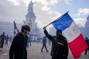 France’s Emmanuel Macron says ‘illegitimate’ protests will be banned as cities block demonstrations