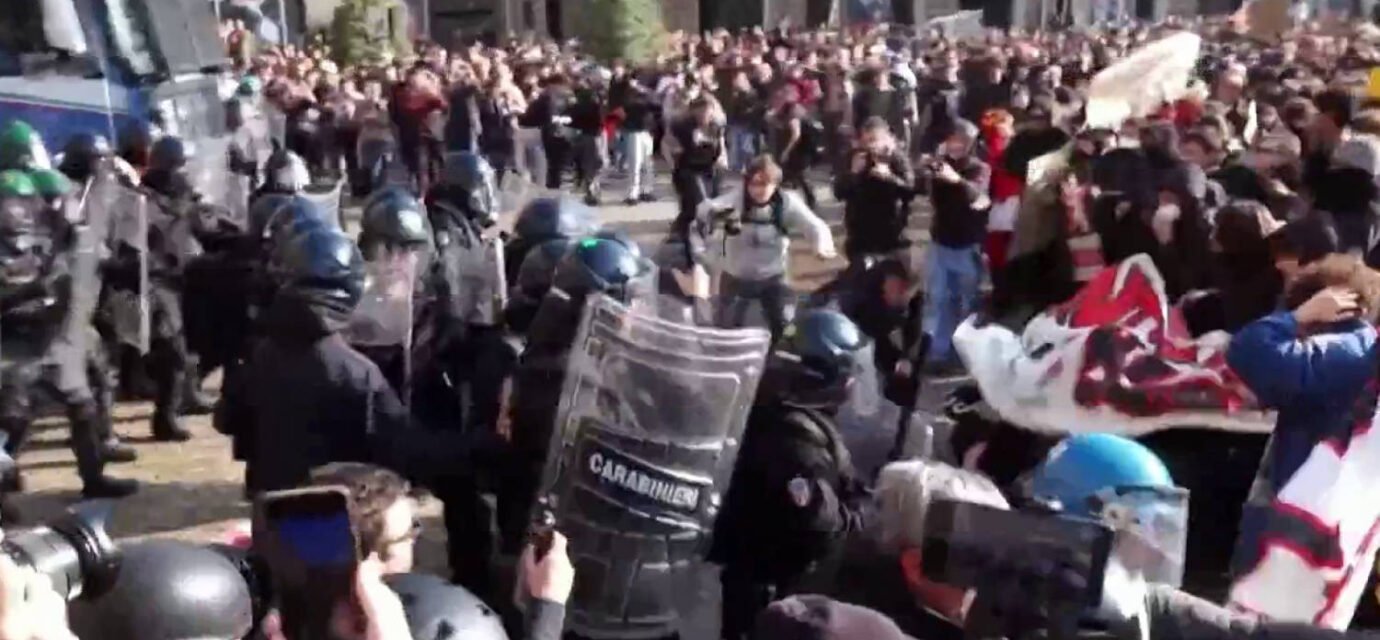 Violent clashes in Italy as demonstrators protest the cost of living