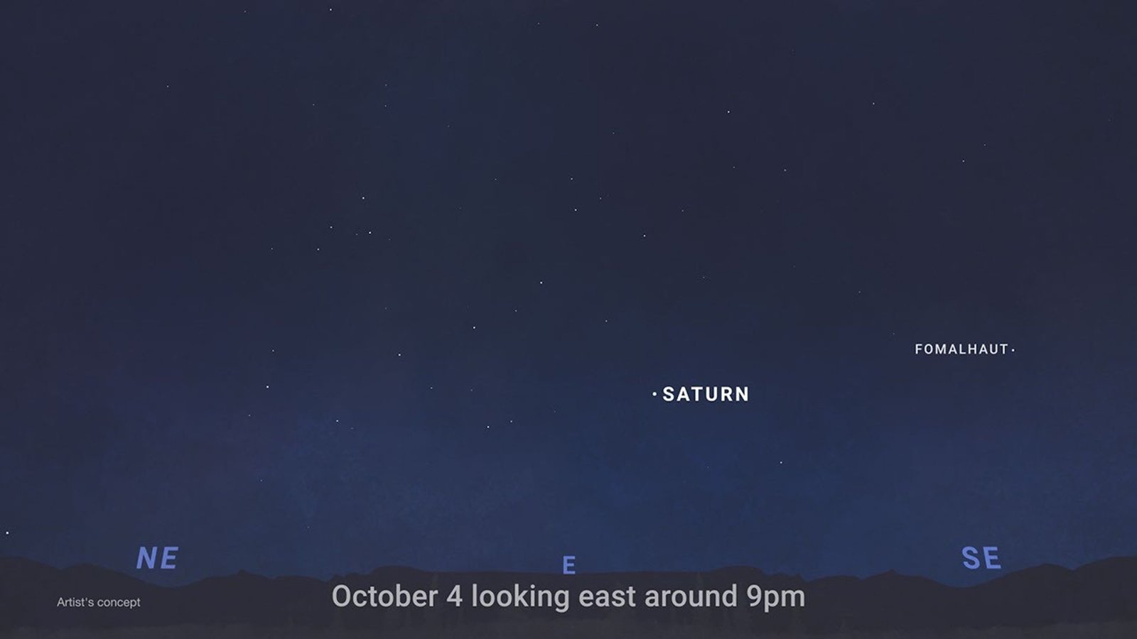 A night sky chart labeled
